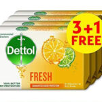 Dettol Fresh Anti-bacterial Bar Soap 120g 3+1 Free